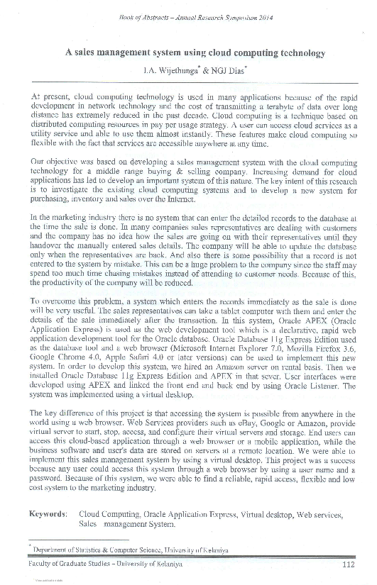 (PDF) A sales management system using cloud computing technology