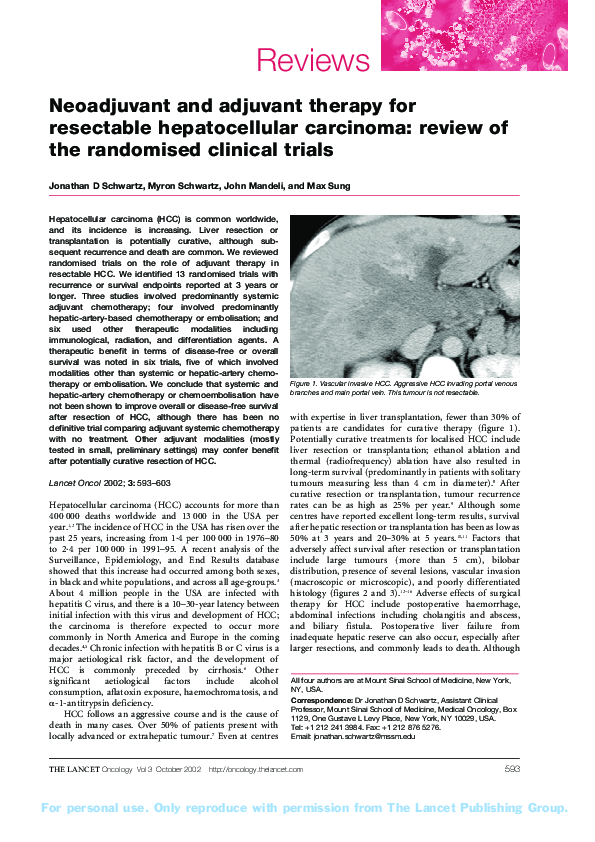 (PDF) Neoadjuvant and adjuvant therapy for resectable hepatocellular ...