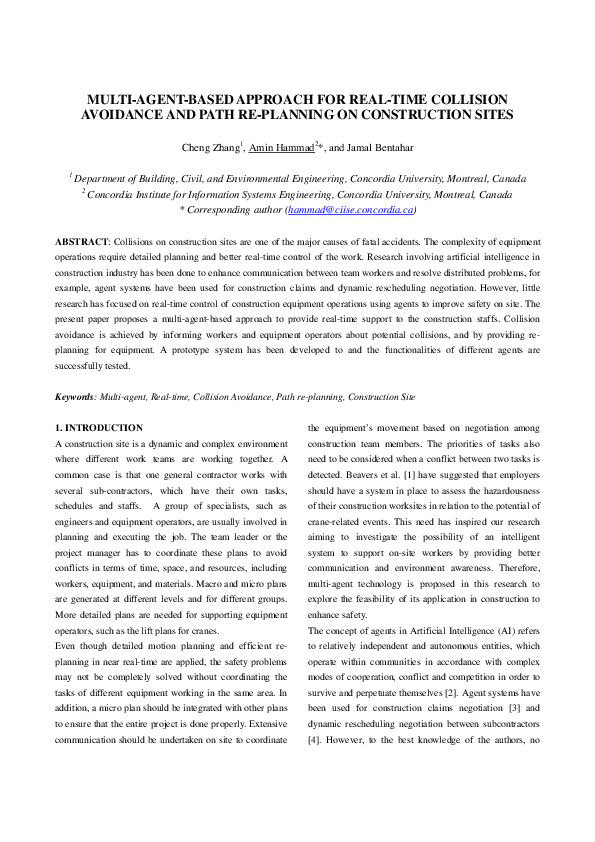 (PDF) Multi-agent-based approach for real-time collision avoidance and ...