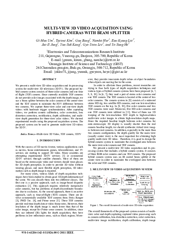 (PDF) Multi-view 3D video acquisition using hybrid cameras with beam ...