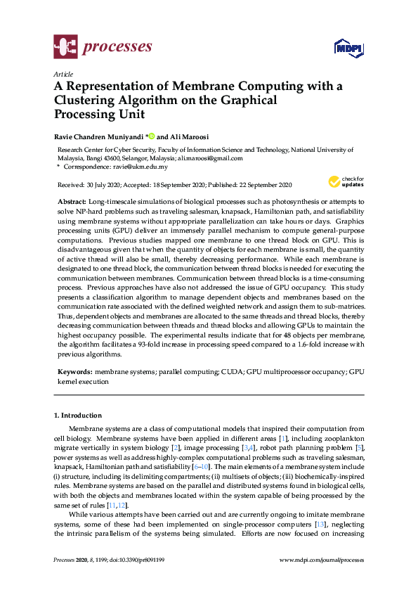 (PDF) A Representation of Membrane Computing with a Clustering ...