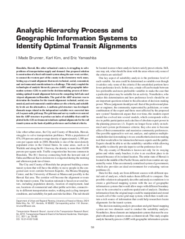 (PDF) Analytic Hierarchy Process and Geographic Information Systems to ...