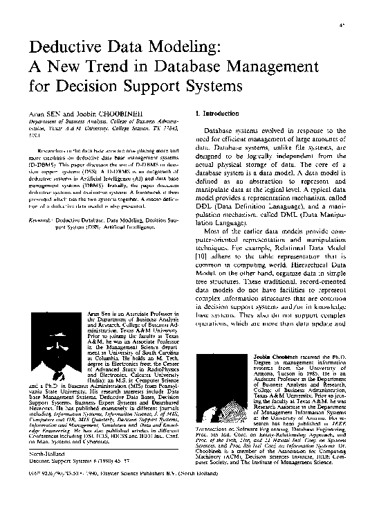 (PDF) Deductive data modeling: A new trend in database management for ...