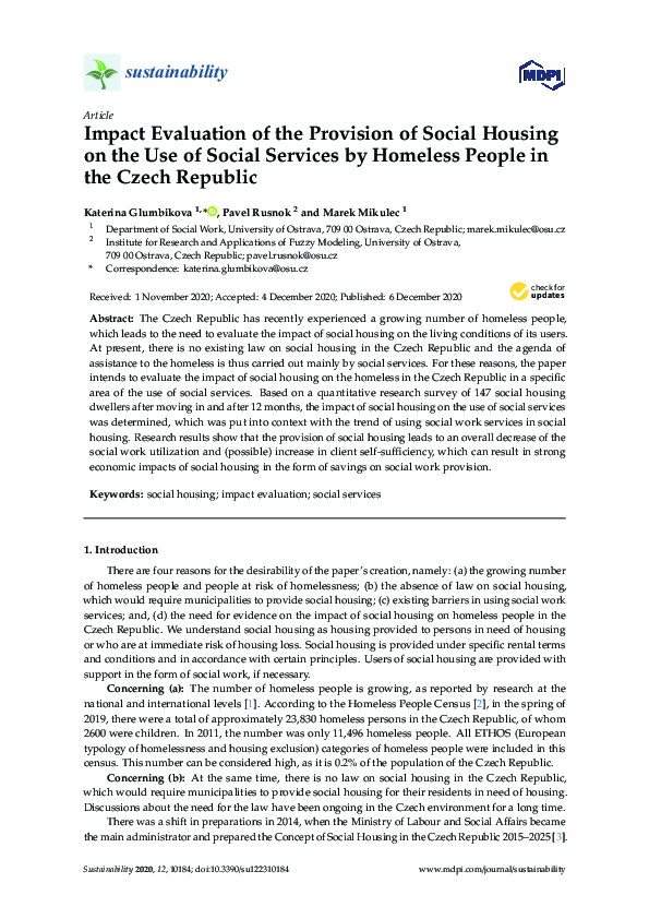 (PDF) Impact Evaluation of the Provision of Social Housing on the Use ...
