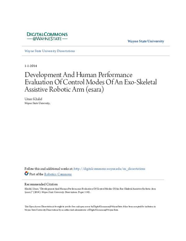 (PDF) Development And Human Performance Evaluation Of Control Modes Of ...