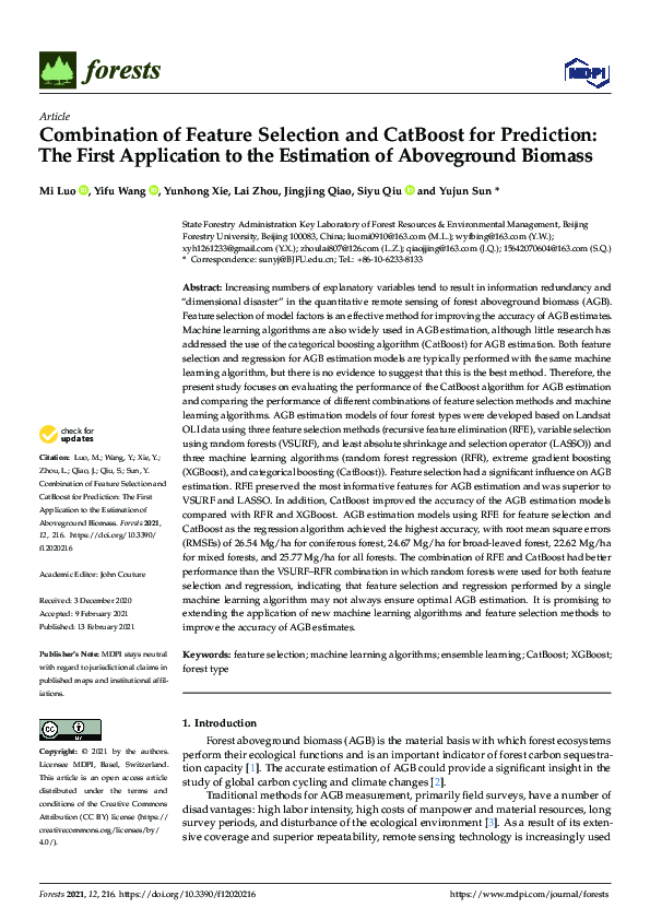 (PDF) Combination of Feature Selection and CatBoost for Prediction: The ...