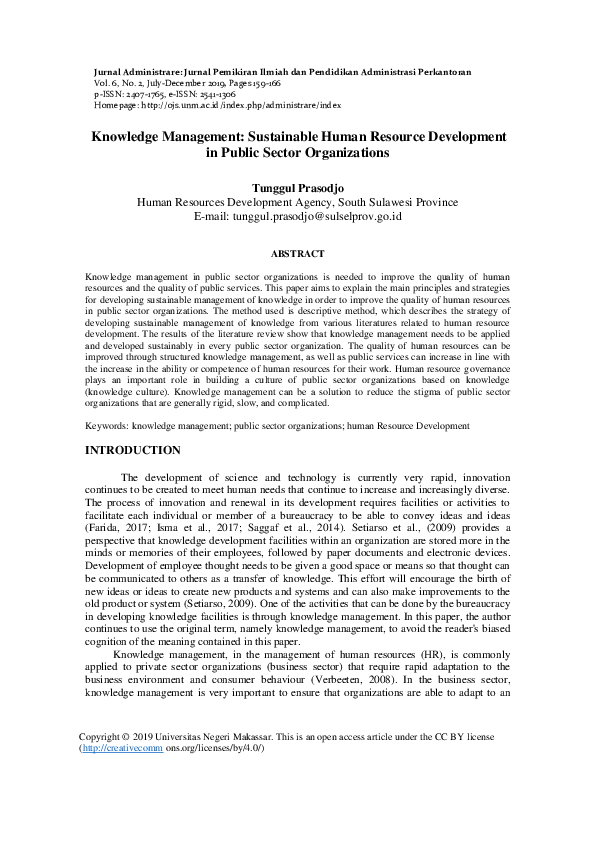 (PDF) Knowledge Management: Sustainable Human Resource Development in ...