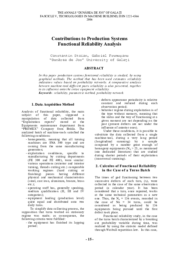 (PDF) Contributions to Production Systems Functional Reliability Analysis
