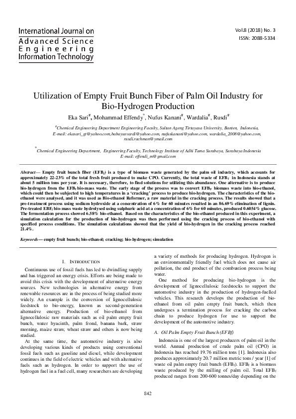 (PDF) Utilization of Empty Fruit Bunch Fiber of Palm Oil Industry for ...