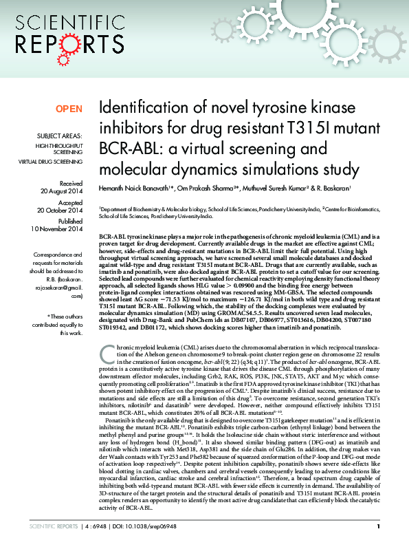 (PDF) Identification of novel tyrosine kinase inhibitors for drug ...