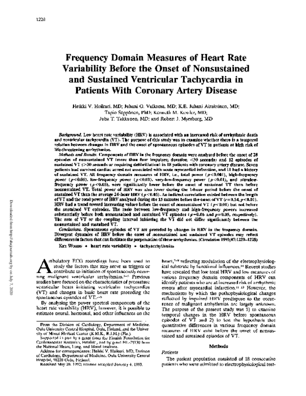 (PDF) Changes in frequency domain measures of heart rate variability in ...
