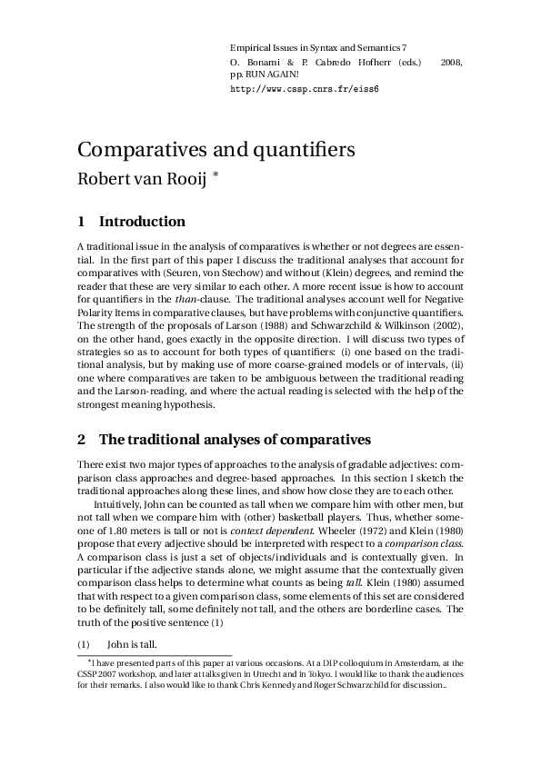(PDF) Comparatives and quantifiers