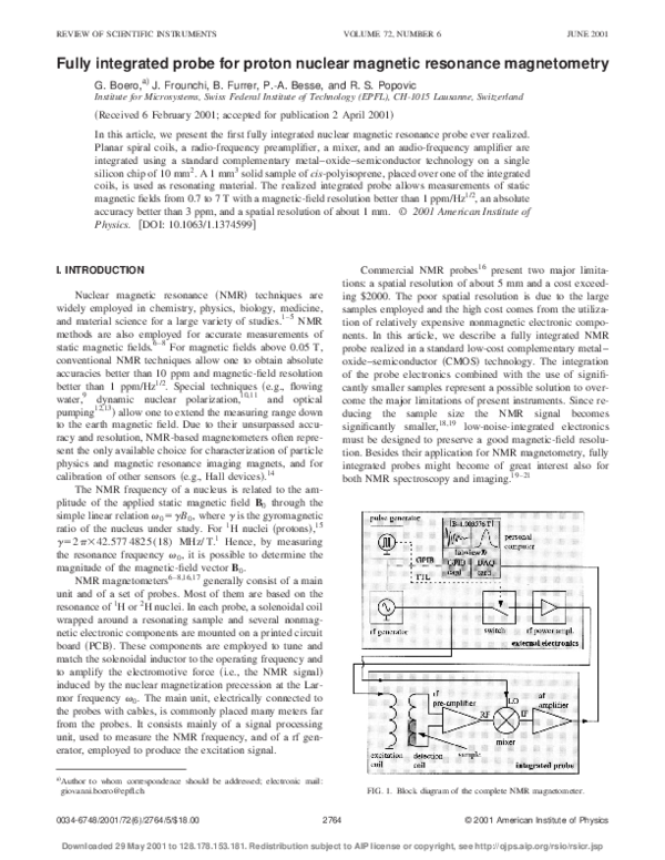 (PDF) Fully integrated probe for proton nuclear magnetic resonance ...