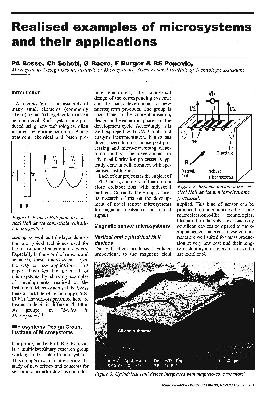 (PDF) Realised Examples of Microsystems and Their Applications