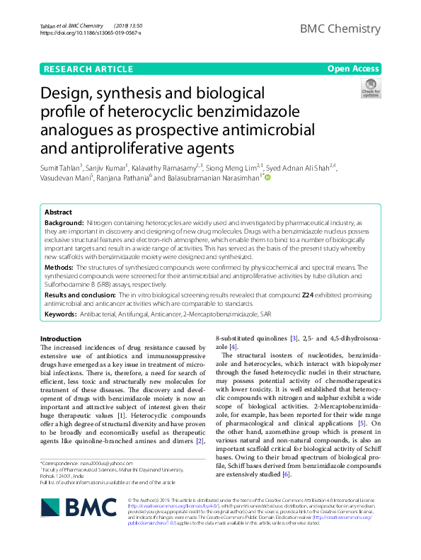 (PDF) Design, synthesis and biological profile of heterocyclic ...