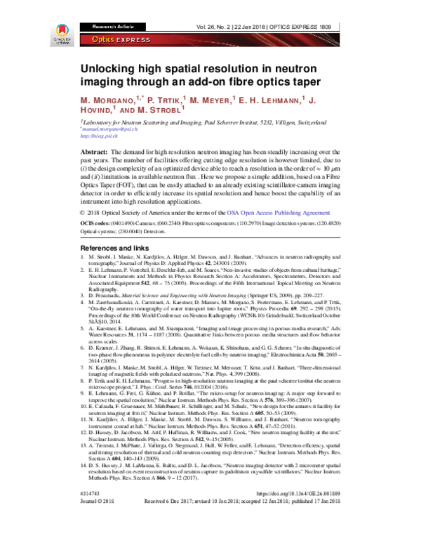 (PDF) Unlocking high spatial resolution in neutron imaging through an ...