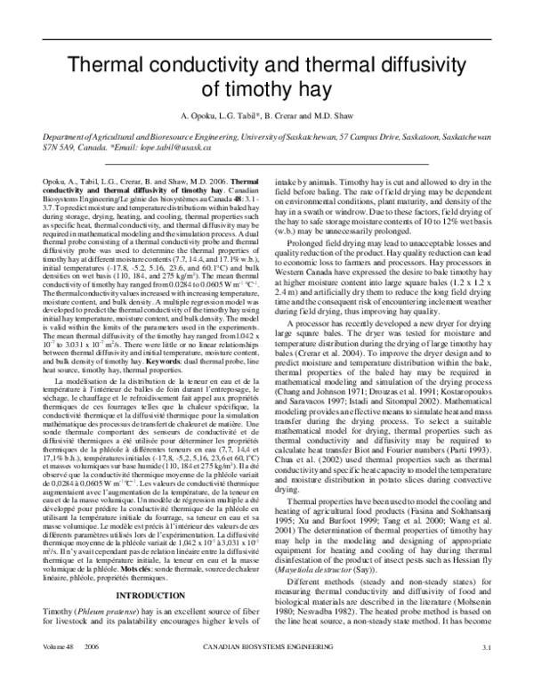 (PDF) Thermal Conductivity and Thermal Diffusivity Measurements of Wood ...