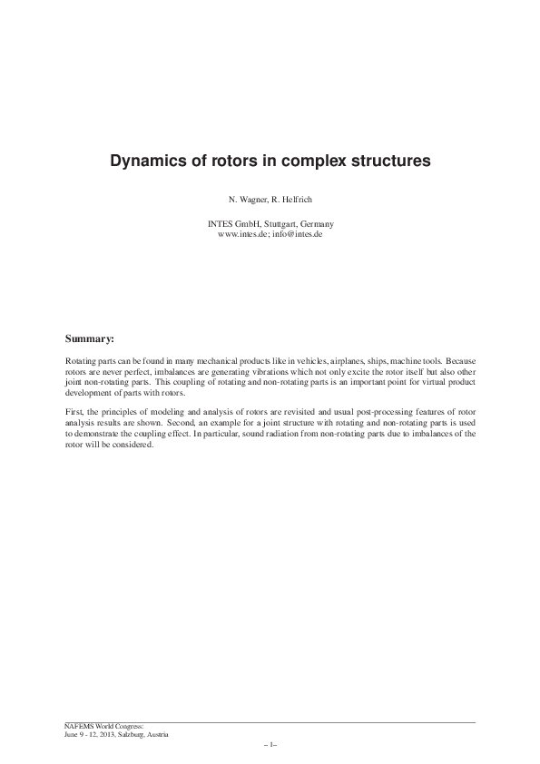 (PDF) Dynamics of rotors in complex structures
