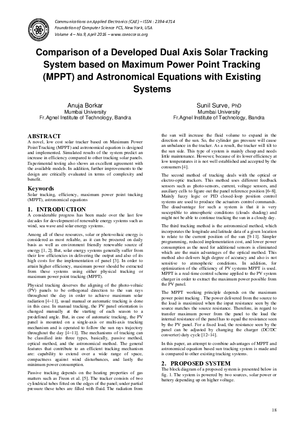 (PDF) Comparison of a Developed Dual Axis Solar Tracking System based ...
