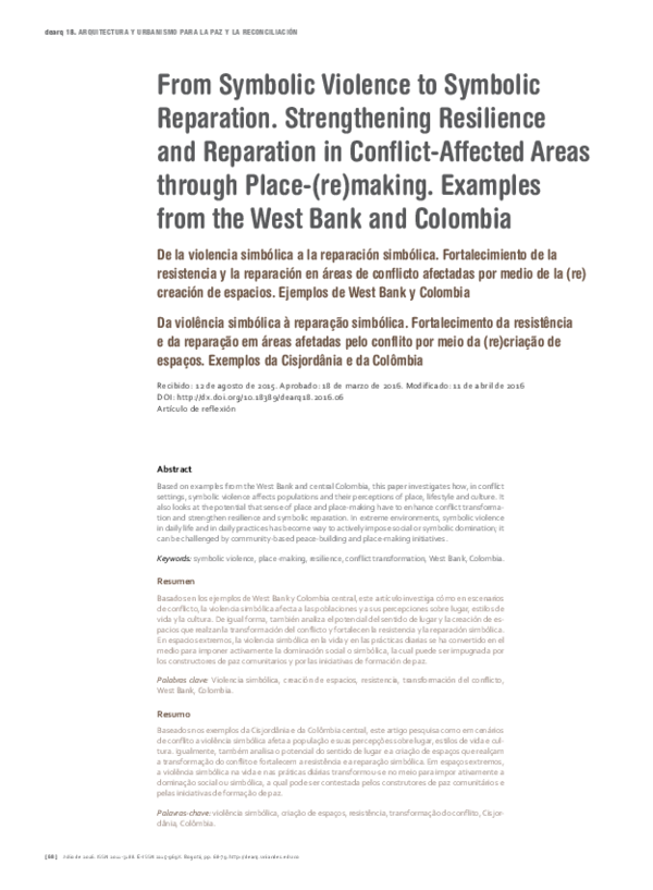 (PDF) From Symbolic Violence to Symbolic Reparation. Strengthening ...