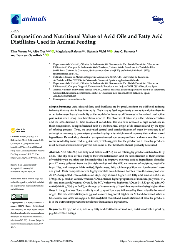 (PDF) Composition and Nutritional Value of Acid Oils and Fatty Acid ...