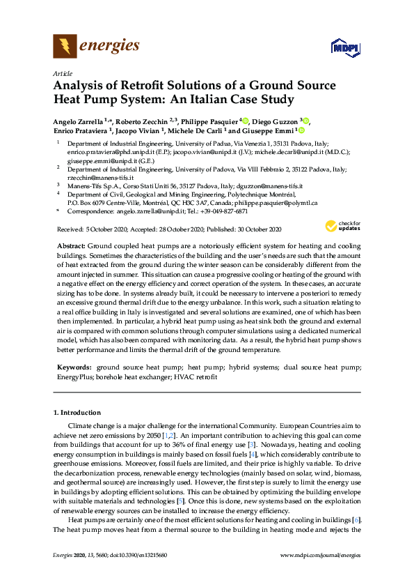 (PDF) Analysis of Retrofit Solutions of a Ground Source Heat Pump ...