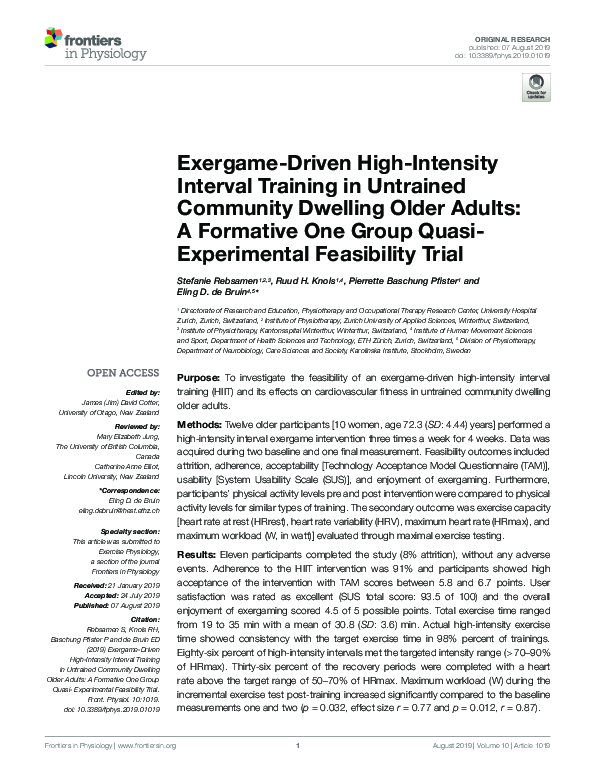 (PDF) Exergame-Driven High-Intensity Interval Training in Untrained ...