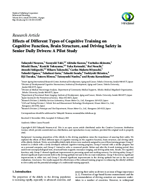 (PDF) Effects of Different Types of Cognitive Training on Cognitive ...