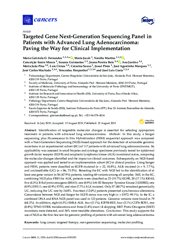(PDF) Targeted Gene Next-Generation Sequencing Panel in Patients with ...