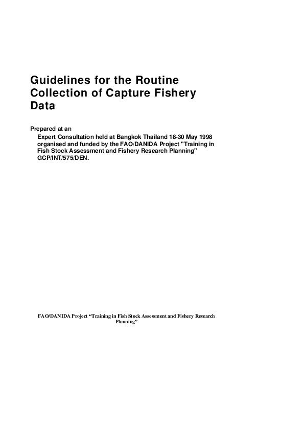 (PDF) Guidelines for the Routine Collection of Capture Fishery Data