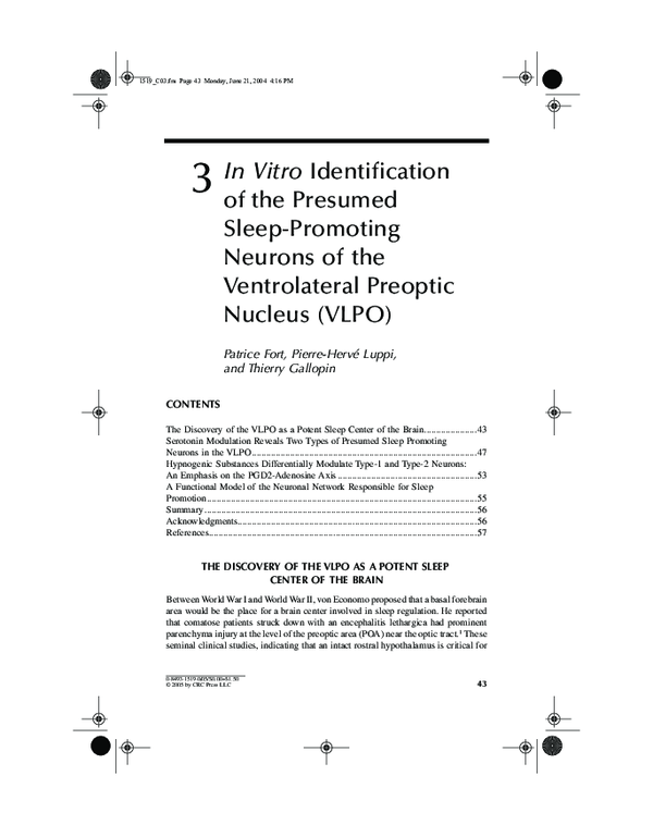 (PDF) In Vitro Identification of the Presumed Sleep-Promoting Neurons ...