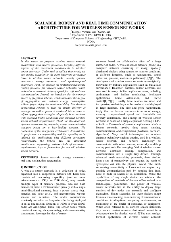 (PDF) Scalable, Robust and Real Time Communication Architecture For ...