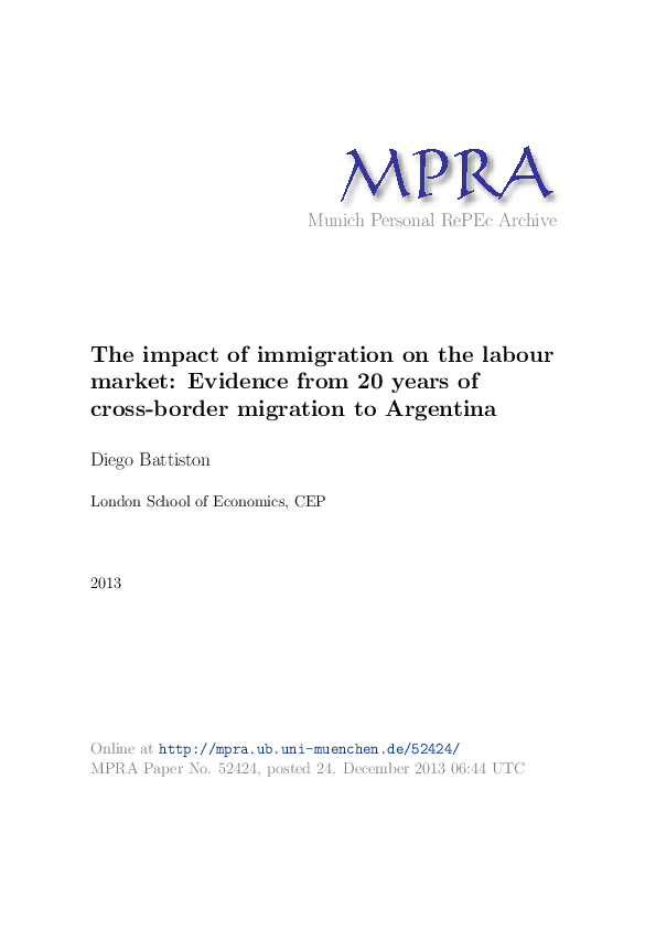 (PDF) The impact of immigration on the labour market: Evidence from 20 ...