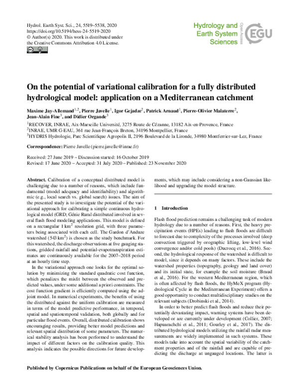 (PDF) On the potential of variational calibration for a fully ...