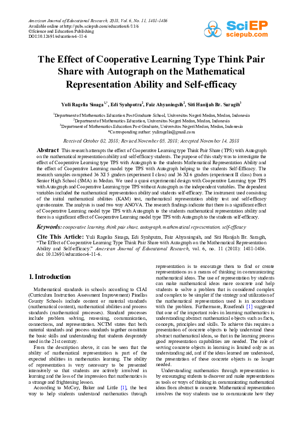 (PDF) The Effect of Cooperative Learning Type Think Pair Share with ...