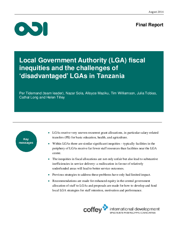 (PDF) Local Government Authority (LGA) fiscal inequities and the ...