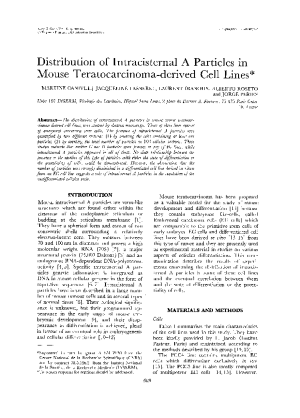(PDF) Distribution of intracisternal A particles in mouse ...