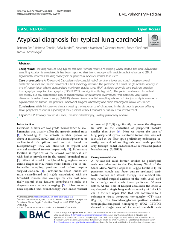 (PDF) Atypical diagnosis for typical lung carcinoid