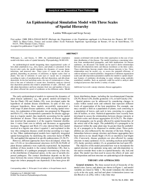 (PDF) An epidemiological simulation model with three scales of spatial ...