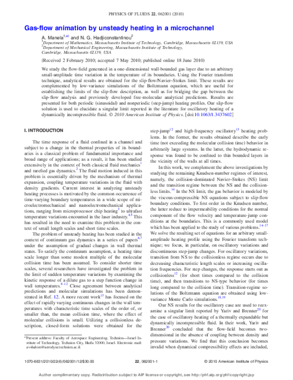 (PDF) Gas-flow animation by unsteady heating in a microchannel
