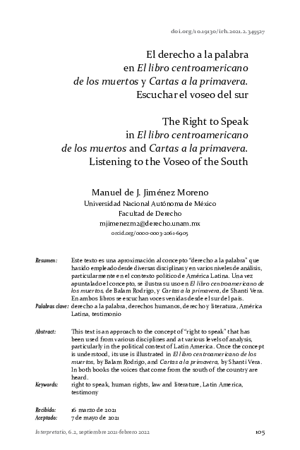 (PDF) El derecho a la palabra en El libro centroamericano de los ...