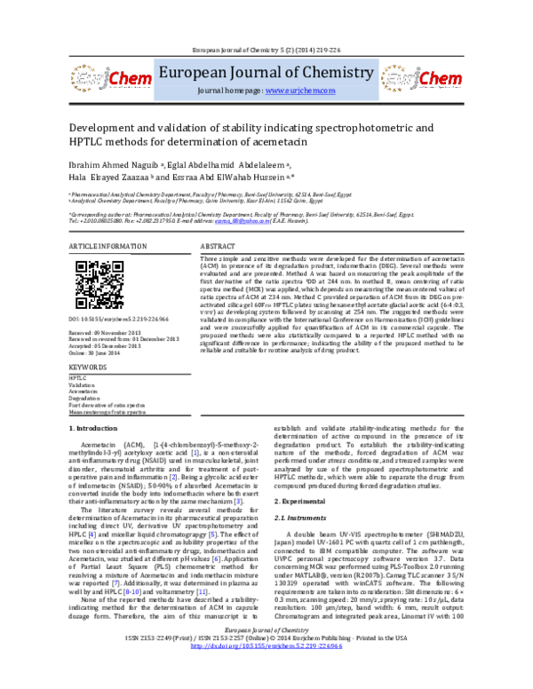 (PDF) Development and Validation of a Stability-Indicating LC Method ...