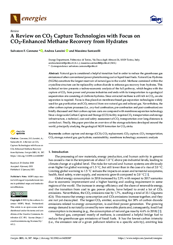 (PDF) A Review on CO2 Capture Technologies with Focus on CO2-Enhanced ...