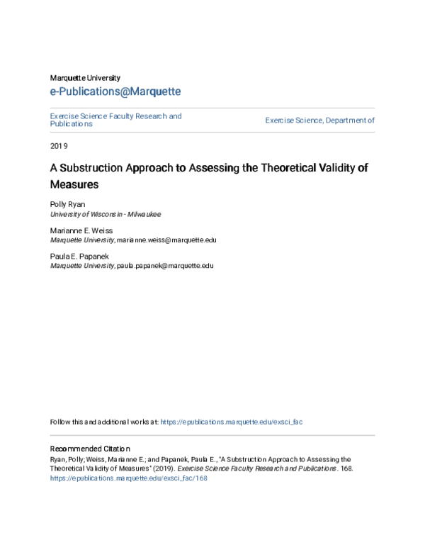 (PDF) A Substruction Approach to Assessing the Theoretical Validity of ...