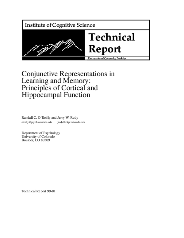 (PDF) Conjunctive representations in learning and memory: Principles of ...