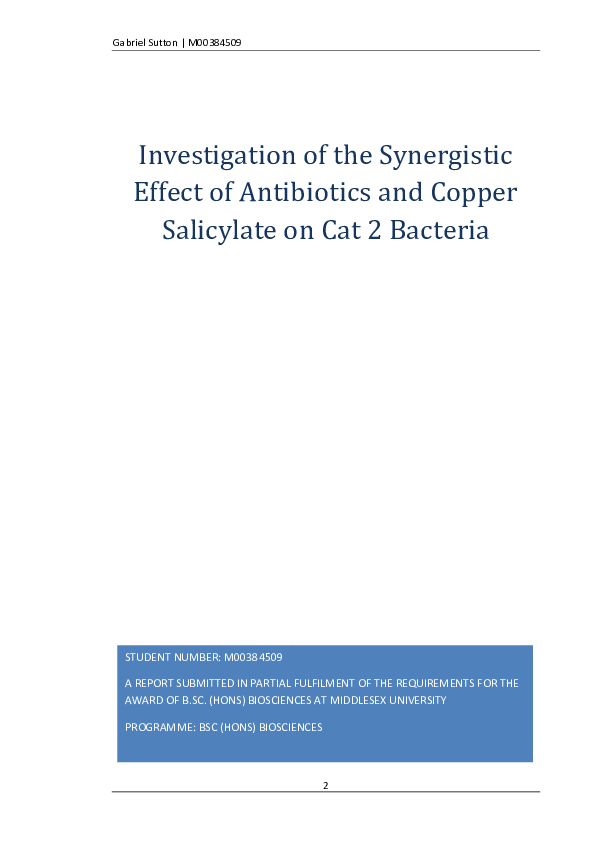 (PDF) Investigation of the Synergistic Effect of Antibiotics and Copper ...
