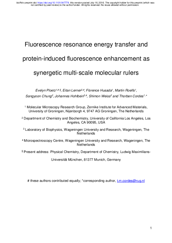 (PDF) PIFE meets FRET - a molecular ruler goes 2D