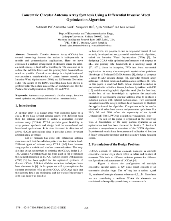 (PDF) Concentric Circular Antenna Array Synthesis Using Comprehensive ...
