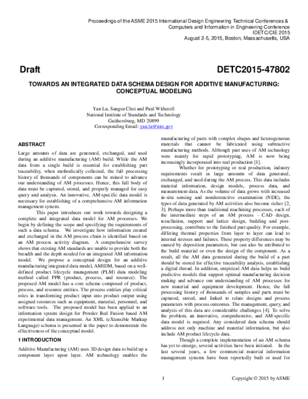 (PDF) Towards an Integrated Data Schema Design for Additive ...