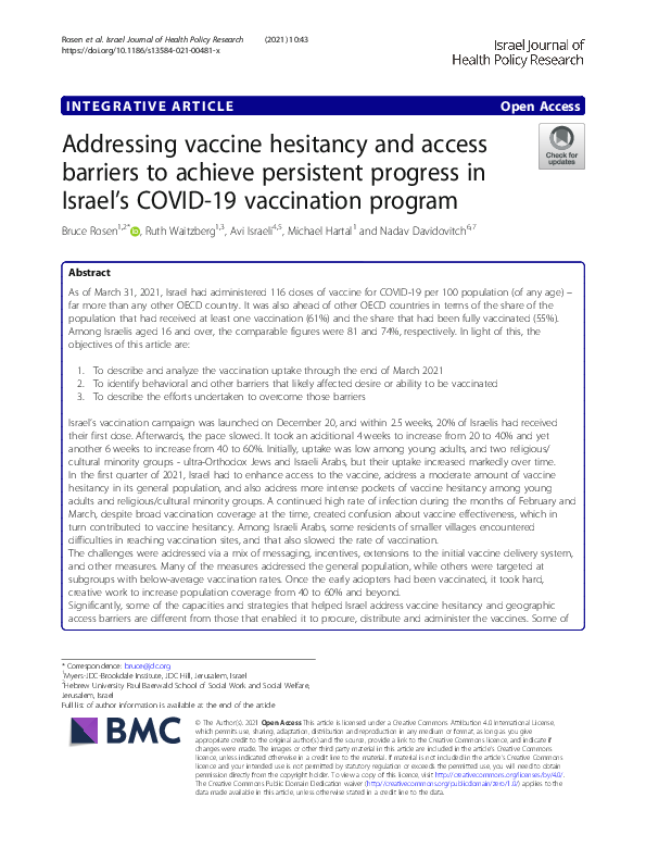 (PDF) Addressing vaccine hesitancy and access barriers to achieve ...